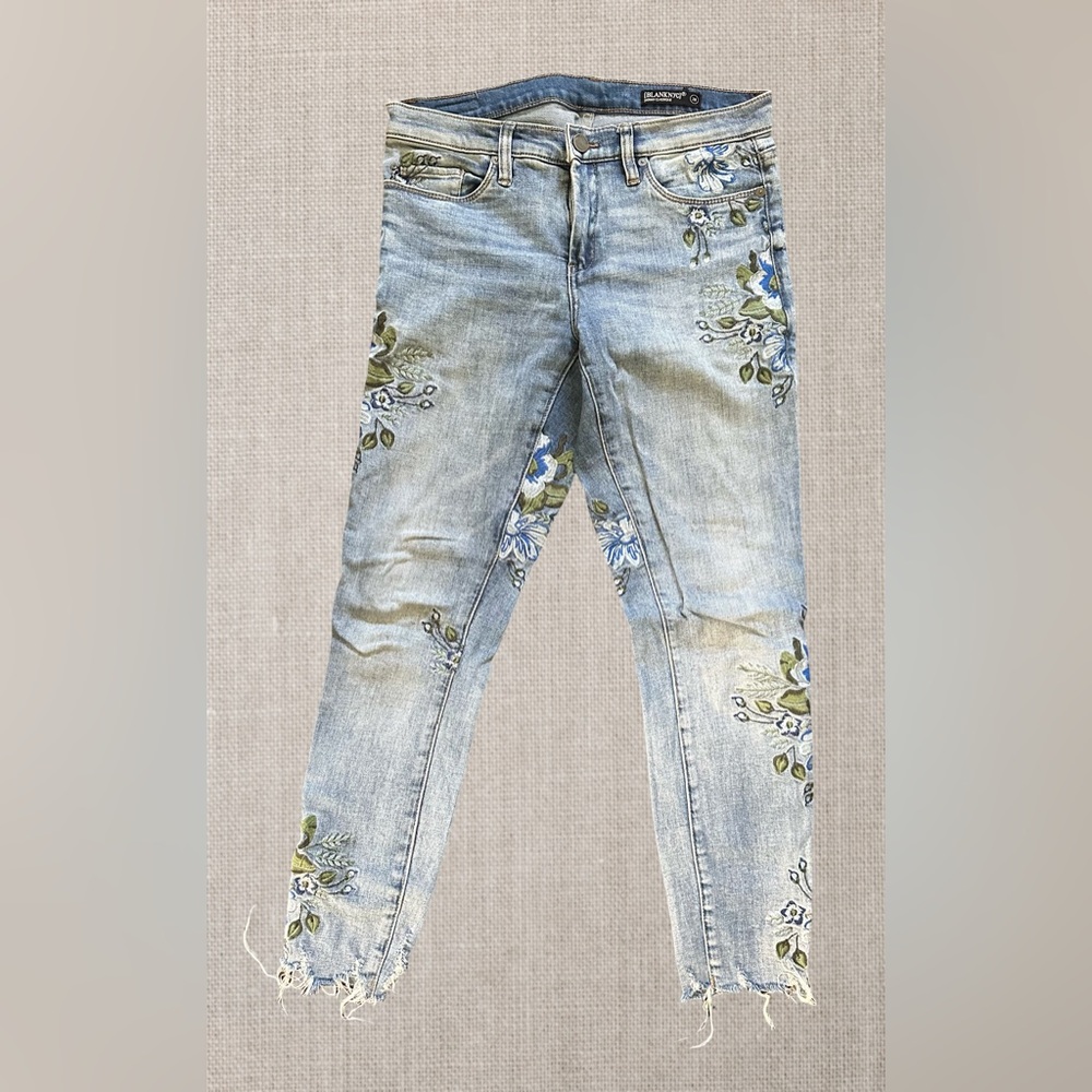 Blank NYC Blue Floral Skinny Jeans